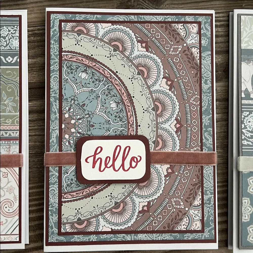 Handmade Greeting Cards Lot of 18 “Hello” With Envelopes Bohemian Floral